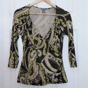 ANN TAYLOR FAUX WRAP BLOUSE